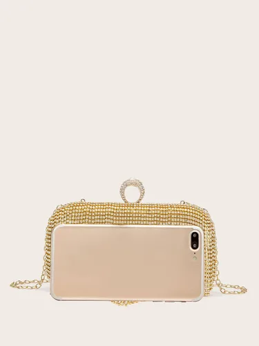 Miniatura 6 de LETODE Bolso de mano de lujo con borlas para mujer, bolso de mano de imitación para boda