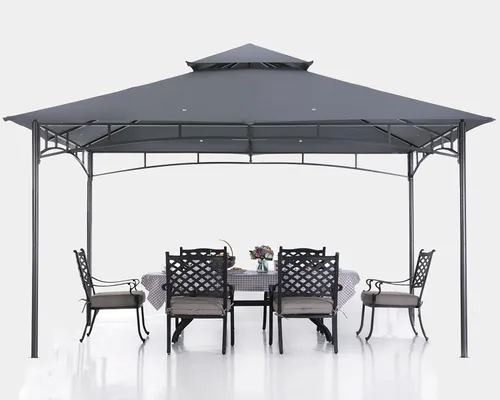 Miniatura 8 de ABCCANOPY Gazebos para patios 10x10 - Gazebo con marco de acero para exteriores para césped, patio trasero, jardín, terraza (gris oscuro)