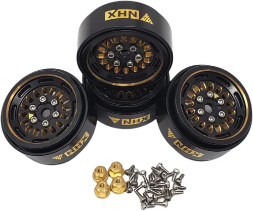 Miniatura 2 de NHX RC 1.0" latón negro Beadlock ruedas orugas llantas 4 piezas : Axial SCX24