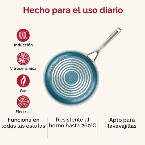 Miniatura 8 de KitchenAid Juego de ollas y sartenes antiadherentes de inducción de cerámica anodizada dura con cacerolas, sartenes, olla y tapas, apto para Agave