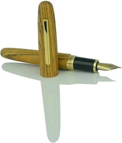 Miniatura 4 de Tigerwood 9056 - Pluma estilográfica de madera con tapa giratoria, bolígrafos naturales antiguos para diario de caligrafía, 5 tipos para elegir