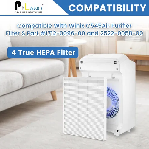 Miniatura 2 de Paquete de 4 filtros de repuesto HEPA C545 S compatibles con Winix C545, B151, P150, 9300, filtro Hepa S, número de pieza 1712-0096-00