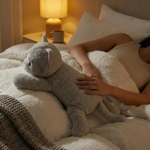 Miniatura 4 de WEIGEDU Animal de Peluche de Gato con Peso con Ojos Bordados y Paquete de Peso Extraíble - 20 Pulgadas, 2.3 Libras para Niños y Adultos