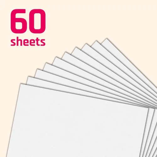 Miniatura 2 de 60 hojas, cartulina blanca pesada, 8.5 x 11 pulgadas, 110 libras (10.58 oz/m²)