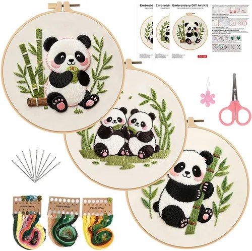 Miniatura 12 de Konrisa Kit de Bordado Estampado con Patrón Floral DIY Kits de Punto de Cruz para Adultos Flores Plantas Kit de Iniciación de Bordado con Hilo