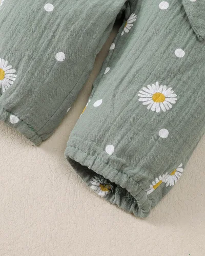 Miniatura 115 de Renotemy Conjunto de ropa para bebé recién nacida, mameluco con volantes, pantalones florales, lindo conjunto de ropa para bebé niña
