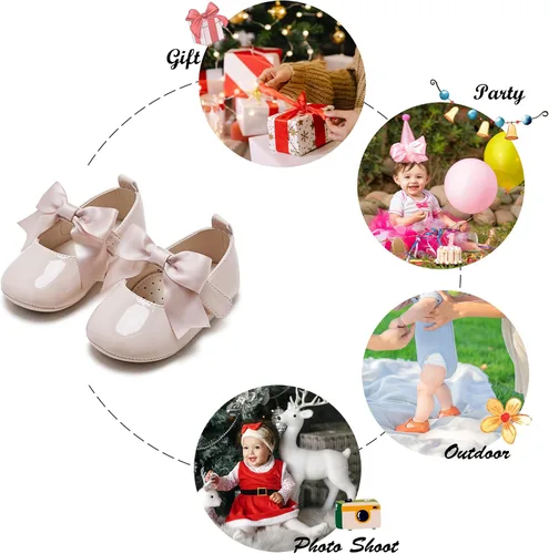 Miniatura 269 de Felix & Flora Zapatos de bebé de suela suave - Zapatos de bebé para caminar, mocasines, suela de goma, zapatos de cuna