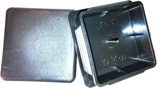Miniatura 18 de Paquete de 10: (0.5 pulgadas (1/2 pulgadas), calibre 14-20, tapón cuadrado de plástico negro, tapa de extremo de tubo, insertos deslizantes