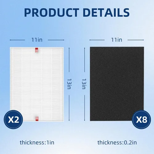 Miniatura 2 de APPLIANCEMATES Filtro de repuesto C545 S para purificador de aire Winix C545, reemplaza 1712-0096-00 2522-0058-002, 2 filtros HEPA H13 Ture + 8
