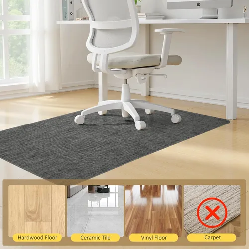 Miniatura 7 de BesWin Tapete para silla de oficina para suelos duros, 36 x 48 pulgadas, tapete de escritorio resistente para suelos de madera y azulejos, tapete