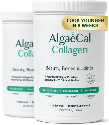 Miniatura 14 de ALGAECAL Colágeno: 4 Péptidos clínicamente respaldados VERISOL®, FORTIGEL®, UC-II®, FORTIBONE®, Polvo de colágeno hidrolizado antienvejecimiento, 30
