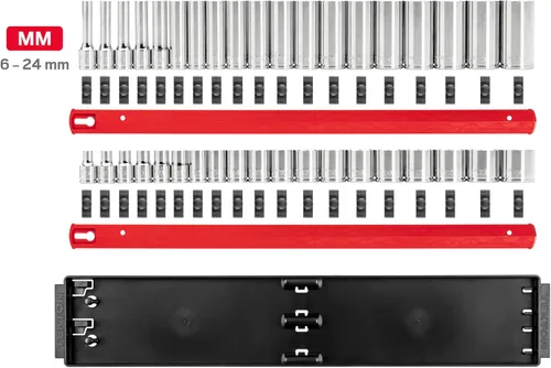 Miniatura 2 de TEKTON SHD91211 - Juego de llaves de 3/8 pulgadas con rieles y bandeja de 6 puntos, 38 piezas (6-24 mm)