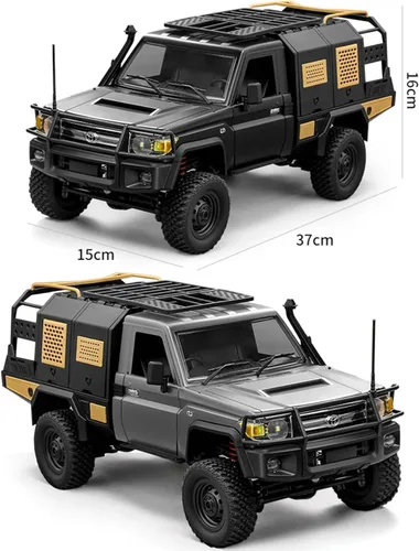 Miniatura 8 de Auto a control remoto, escala 1/12 4WD todoterreno RC con luces LED, control proporcional de 2 velocidades, control proporcional de 2.4 GHz, todo
