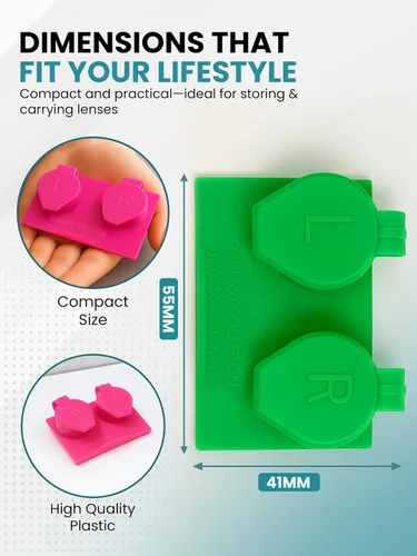 Miniatura 4 de SPORTS WORLD VISION 4 fundas planas para lentes de contacto con tapa abatible, coloridos soportes para soluciones de lentes de viaje