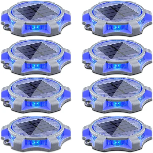 Miniatura 14 de SIEDiNLAR Luces solares para cubierta al aire libre, 2 modos, muelle LED, marcadores de entrada, luz impermeable para escalones, pasarela, escalera
