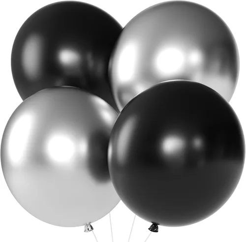 Miniatura 5 de KALOR Globos gigantes retro azul brumoso de 36 pulgadas, paquete de 6 globos de látex grandes redondos retro azul brumoso para aniversario