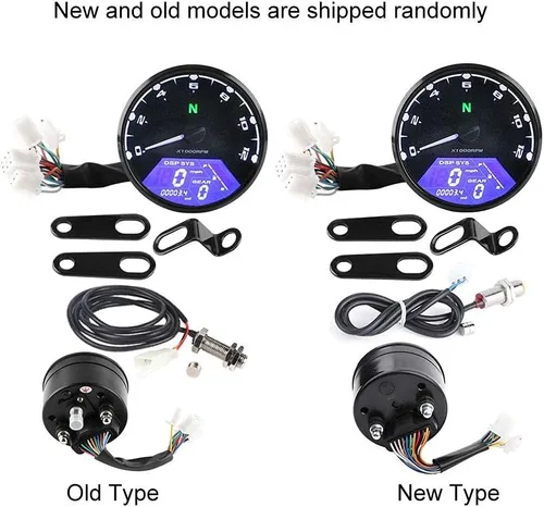 Miniatura 5 de Acouto Velocímetro tacómetro para motocicleta 12000RPM universal motocicleta retroiluminación LED tacómetro digital velocímetro medidor MPH DC 12V