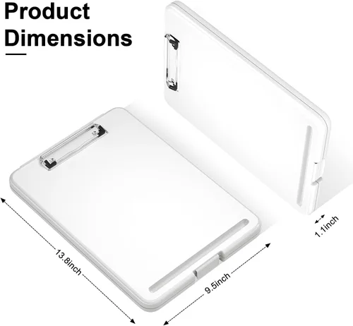 Miniatura 2 de Hongri Portapapeles con almacenamiento, 8.5 x 11 pulgadas, clip de enfermería, plegable para enfermeras, abogados, estudiantes, aula, oficina