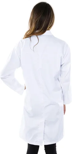 Miniatura 2 de NY Threads Abrigo de laboratorio profesional para mujer, abrigo médico largo de polialgodón de manga completa