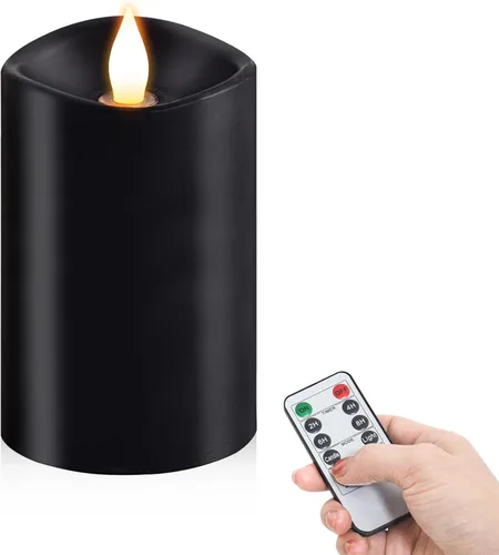 Miniatura 30 de Velas sin llama de 3 x 3 que funcionan con pilas con temporizador remoto, duran 600 horas, velas de batería parpadeantes, velas LED eléctricas