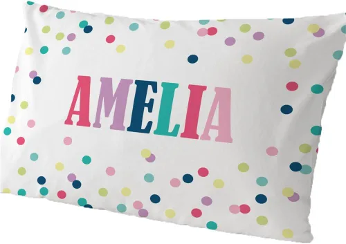 GiftsForYouNow Funda de almohada personalizada con lunares, niña