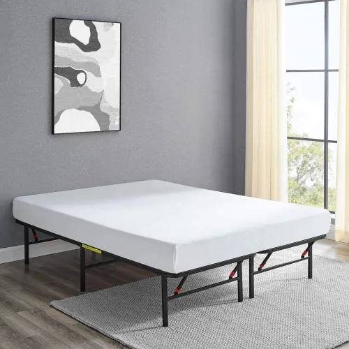 Miniatura 10 de Amazon Basics Base de cama con almacenamiento, plataforma de metal plegable, acero resistente, no necesita somier, 14 pulgadas de alto, instalación
