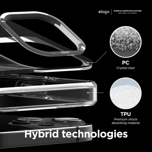 Miniatura 5 de elago Funda híbrida transparente compatible con iPhone 13 (6.1 pulgadas), tecnología híbrida de PC + TPU, reducción del amarilleo, protección
