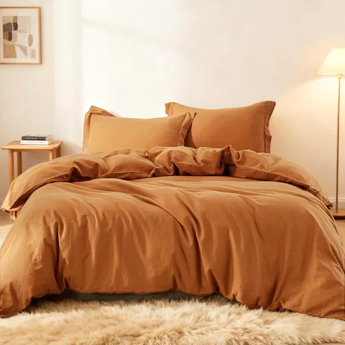 Miniatura 26 de Simple&Opulence - Juego de funda de edredón de lino francés 104"x 92" - 5 piezas (1 funda de edredón, 4 fundas de almohada) - Mezcla de lino natural