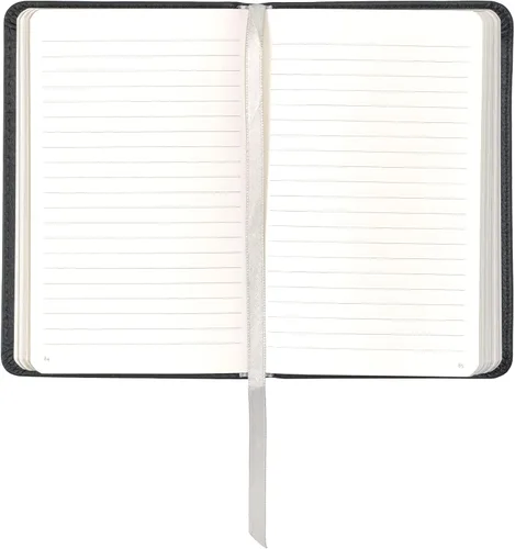 Miniatura 3 de Cuaderno clásico de cuero, tapa blanda, rayas estrechas, tabla de contenido y páginas numeradas Negro tuxedo