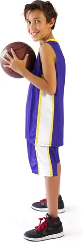Miniatura 8 de Conjunto de camisetas de baloncesto prémium para niños, camisetas deportivas y pantalones cortos deportivos para jóvenes y niños de 6 a 12 años