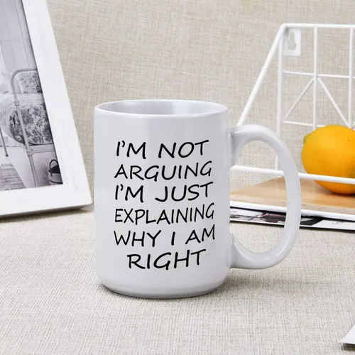 Miniatura 2 de Taza de café divertida para hombres, con texto en inglés "I Not Arging I'm Just Explaining Why I Am Right", ideas de regalo novedosas para Navidad