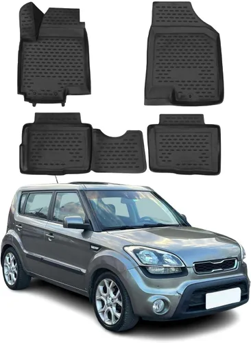Miniatura 12 de OMAC Alfombrillas de piso para Kia Soul EV 2015-2019, alfombrillas para automóvil para todo clima, 3D, ajuste personalizado, alfombrilla de goma
