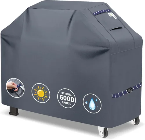 Miniatura 8 de Cubierta de Parrilla 600D Resistente, Protector de Barbacoa Universal Impermeable con Correas Ajustables, Cubierta de Horno al Aire Libre Resistente