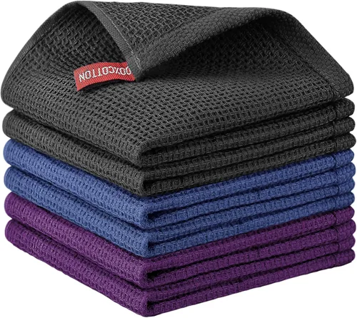 Miniatura 20 de Nialnant - Toalla de cocina 100% algodón, tejido gofre, suave, absorbente y de secado rápido, toallas para secar platos, trapos de limpieza - Multi
