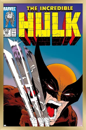 Miniatura 12 de Marvel Comics X-Men - Póster de pared de Wolverine Incredible Hulk #340, 34 pulgadas de largo x 22.4 pulgadas de ancho, versión premium sin marco