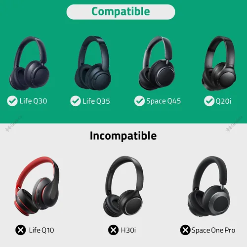 Miniatura 6 de Geekria Shield - Funda para auriculares compatible con Anker Soundcore Q11i, Life Q20, Life Q30, Space Q45 y más, bolsa de transporte de viaje Negro