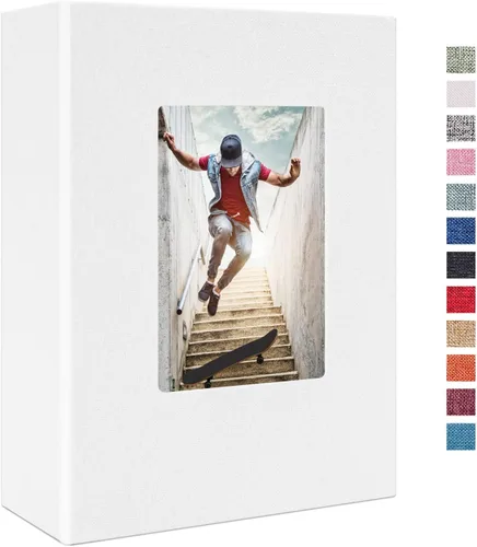Miniatura 24 de Vienrose - Álbum de fotos de lino con 300 bolsillos de 4 x 6 pulgadas, cubierta de tela, para bodas, familias, aniversarios y bebés Azul cielo