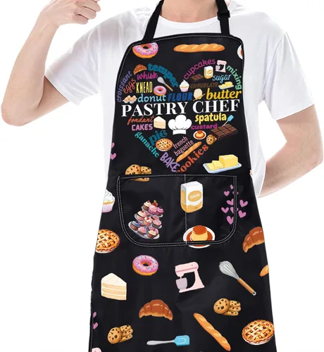 Miniatura 5 de CMNIM Delantal de chef pastelero, regalo de panadero, delantal de cocina para repostería, regalo de graduación para estudiantes culinarios, regalo