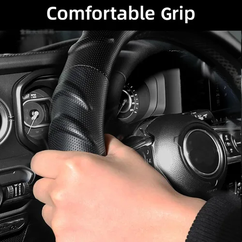 Miniatura 4 de Funda para volante de automóvil para Chevy - Silverado 1500 2500 3500 Tahoe Equinox Traverse Colorado, color negro