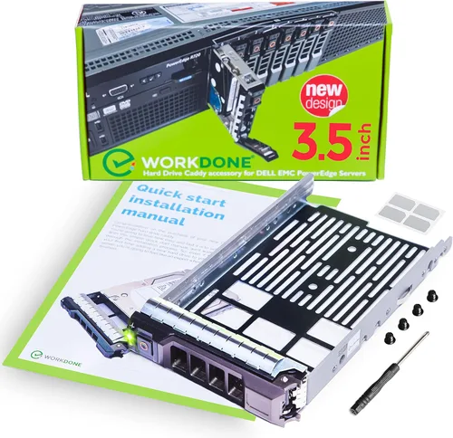 WORKDONE Bandeja para discos duros de 3,5 pulgadas, compatible con servidores Dell PowerEdge seleccionados de 13ª a 11ª generación, trineo adaptador