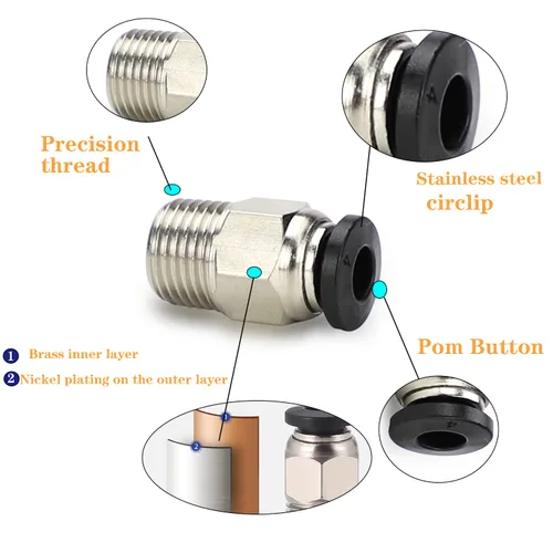 Miniatura 5 de Tubo Bowden para impresora 3D de 2M, tubo de teflón PTFE Bowden con conexiones neumáticas PC4-M6 y PC4-M10 de alta calidad, cortador de tubos