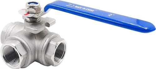 Miniatura 11 de Válvula de 3 vías, válvula de bola de 3 vías con rosca NPT 1 hembra, válvula de puerto L de acero inoxidable para tanque de agua, línea de agua