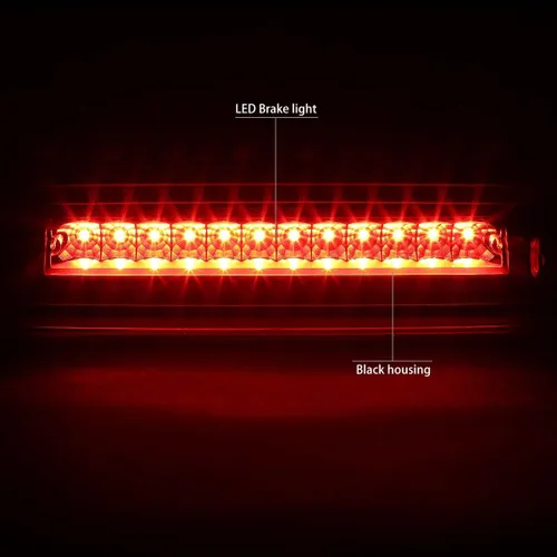 Miniatura 2 de ADN Motoring tercera luz de freno, Negro