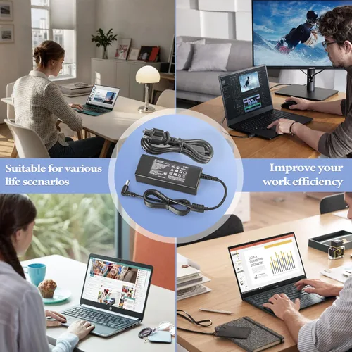 Miniatura 7 de Cargador para portátil de 90 W y 65 W, compatible con HP Pavilion X360 11 14 15 17 Laptop 15-DW 15-CS 15-CH 15-DF 15-EB:15-DW0081WM 15-fd0083wm