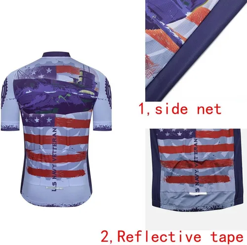 Miniatura 6 de Conjunto de camiseta de ciclismo para hombre, camisa de manga corta y pantalones cortos acolchados 3D, traje de ciclismo
