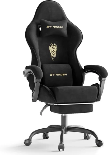 Miniatura 13 de Ferghana - Silla de tela de terciopelo para juegos, silla Gamer ergonómica de respaldo alto para adultos, silla cómoda para videojuegos