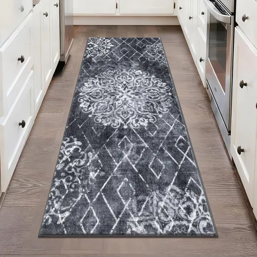 Miniatura 90 de HEBE Alfombra Pasillo 2'x10' Lavable Vintage Desgastada Alfombras de Área Antideslizante Alfombra de Lavandería Boho Alfombras de Piso para Pasillos