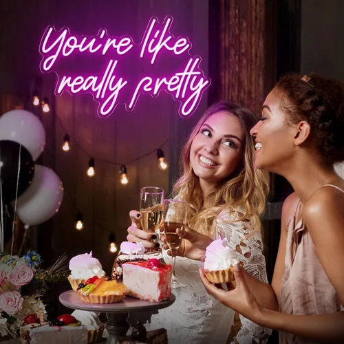 Miniatura 7 de Señal de neón "You're Like Really Pretty", señal de neón rosa para decoración de pared Señal de neón "You're Like Really Pretty" para recámara