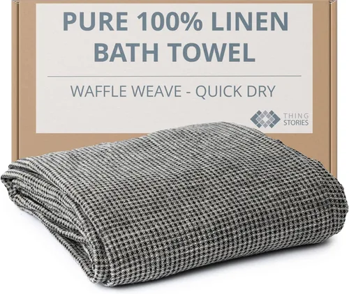 Miniatura 17 de Pure Linen - Juego de 2 toallas de baño pequeñas de 20 x 40 pulgadas de secado rápido para pieles sensibles, toallas finas para baño, toalla ligera