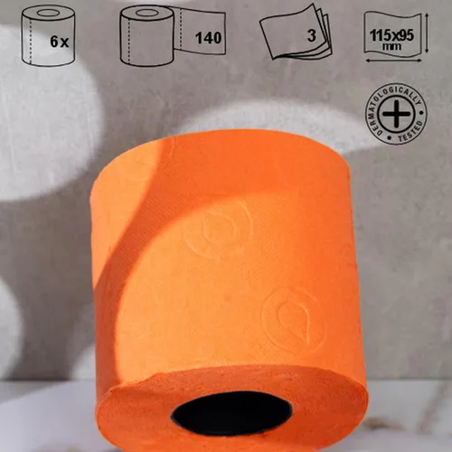 Miniatura 4 de Renova Papel higiénico coloreado perfumado de lujo 6 rollos de papel de baño de 3
